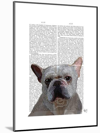 White French Bulldog Plain-Fab Funky-Mounted Art Print