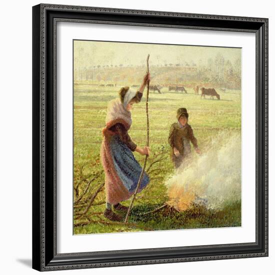 White Frost, Woman Breaking Wood, 1890-Camille Pissarro-Framed Giclee Print