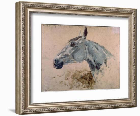 White 'Gazelle' Horse-Henri de Toulouse-Lautrec-Framed Art Print