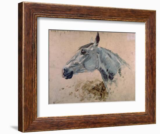 White 'Gazelle' Horse-Henri de Toulouse-Lautrec-Framed Art Print