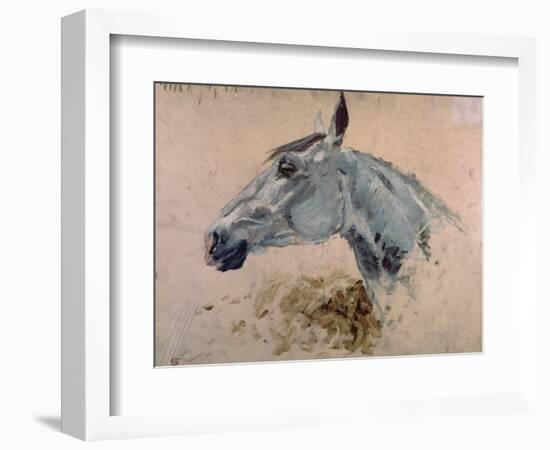 White 'Gazelle' Horse-Henri de Toulouse-Lautrec-Framed Art Print