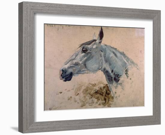 White 'Gazelle' Horse-Henri de Toulouse-Lautrec-Framed Art Print