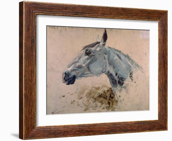 White 'Gazelle' Horse-Henri de Toulouse-Lautrec-Framed Art Print