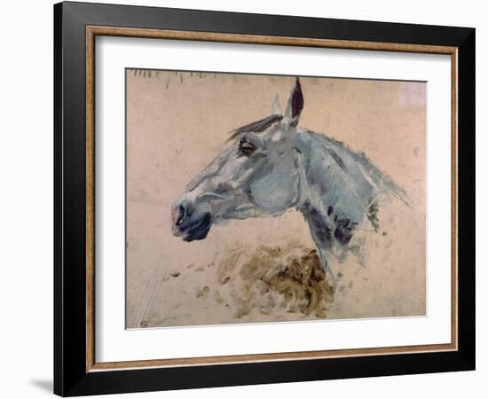 White 'Gazelle' Horse-Henri de Toulouse-Lautrec-Framed Art Print