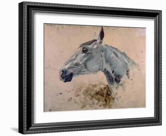 White 'Gazelle' Horse-Henri de Toulouse-Lautrec-Framed Art Print