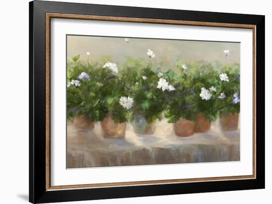 White Geraniums-Sheila Finch-Framed Premium Giclee Print