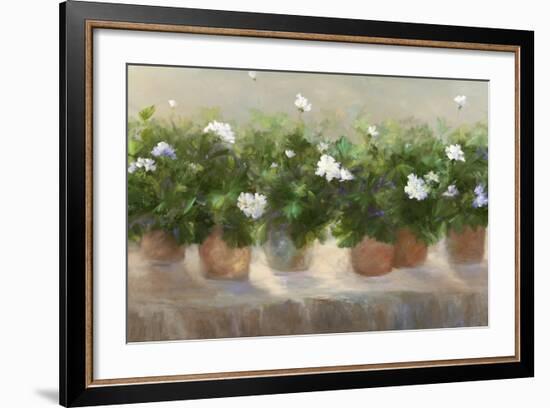 White Geraniums-Sheila Finch-Framed Art Print