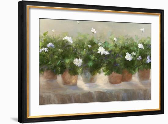 White Geraniums-Sheila Finch-Framed Art Print