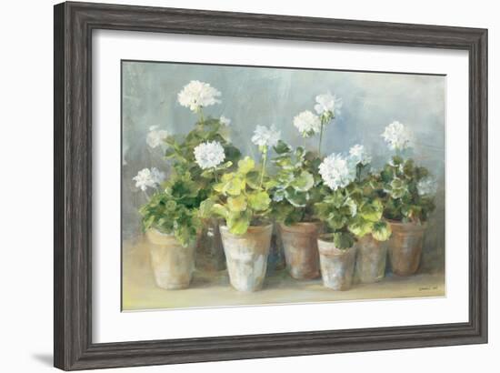 White Geraniums-Danhui Nai-Framed Premium Giclee Print