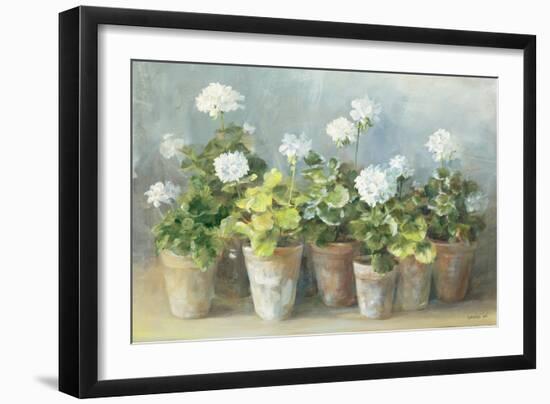 White Geraniums-Danhui Nai-Framed Premium Giclee Print