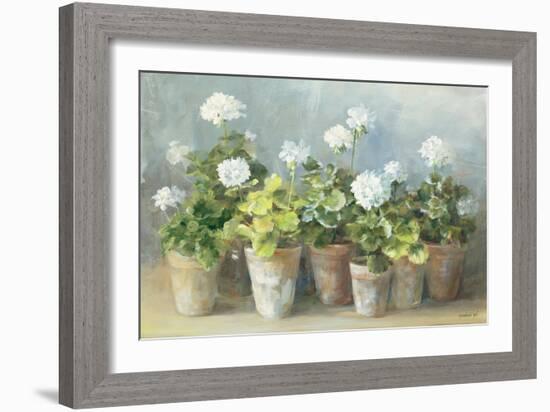 White Geraniums-Danhui Nai-Framed Art Print