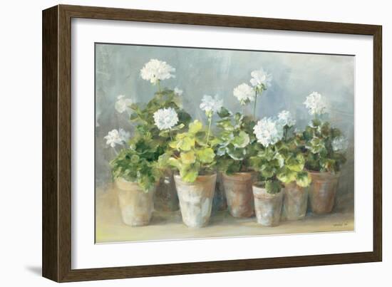 White Geraniums-Danhui Nai-Framed Art Print