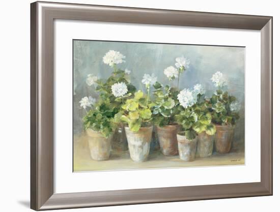 White Geraniums-Danhui Nai-Framed Premium Giclee Print