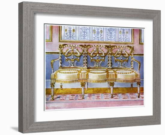 White Gilt and Painted Settee, Pergolesi Influence 1911-1912-Edwin Foley-Framed Giclee Print