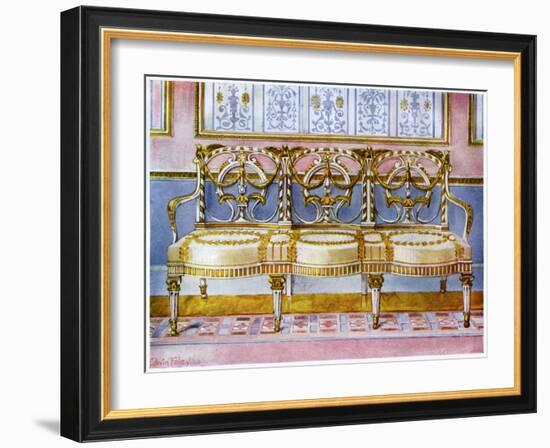 White Gilt and Painted Settee, Pergolesi Influence 1911-1912-Edwin Foley-Framed Giclee Print