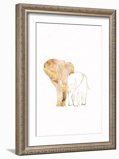 White Gold Elephants 2-Sarah Manovski-Framed Giclee Print