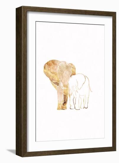 White Gold Elephants 2-Sarah Manovski-Framed Giclee Print