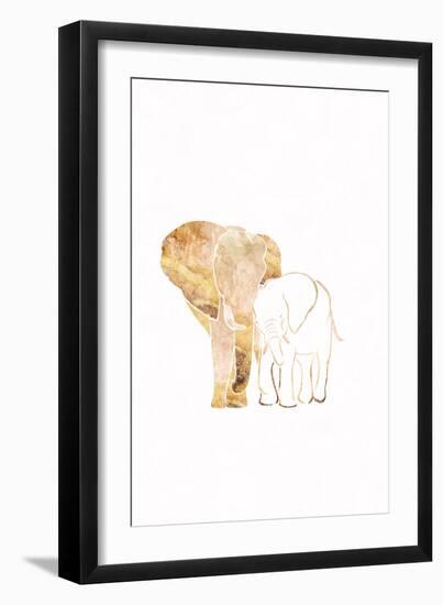 White Gold Elephants 2-Sarah Manovski-Framed Giclee Print