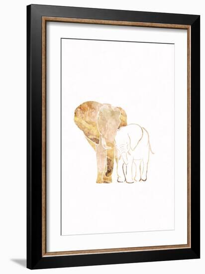 White Gold Elephants 2-Sarah Manovski-Framed Giclee Print