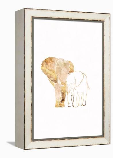 White Gold Elephants 2-Sarah Manovski-Framed Premier Image Canvas