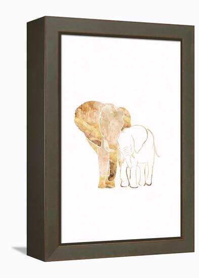 White Gold Elephants 2-Sarah Manovski-Framed Premier Image Canvas