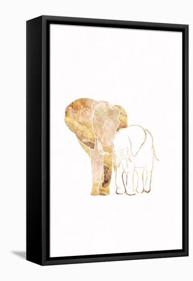 White Gold Elephants 2-Sarah Manovski-Framed Premier Image Canvas