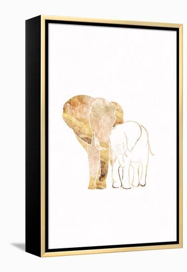 White Gold Elephants 2-Sarah Manovski-Framed Premier Image Canvas