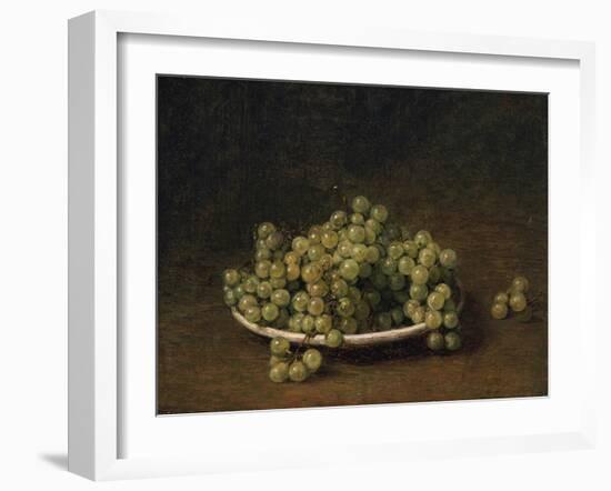 White Grapes on a Plate-Ignace Henri Jean Fantin-Latour-Framed Giclee Print