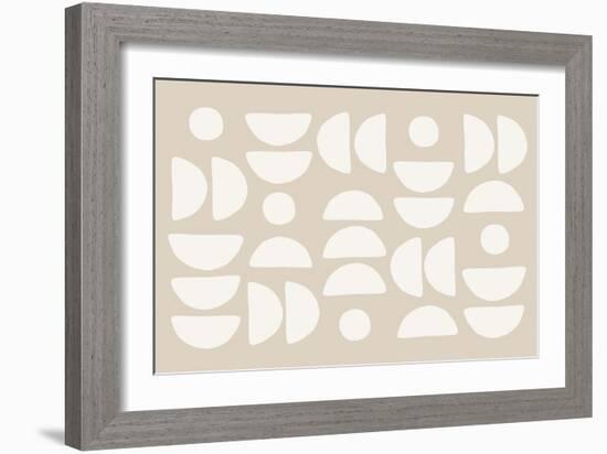 White Half Circles Art-Elena Ristova-Framed Giclee Print