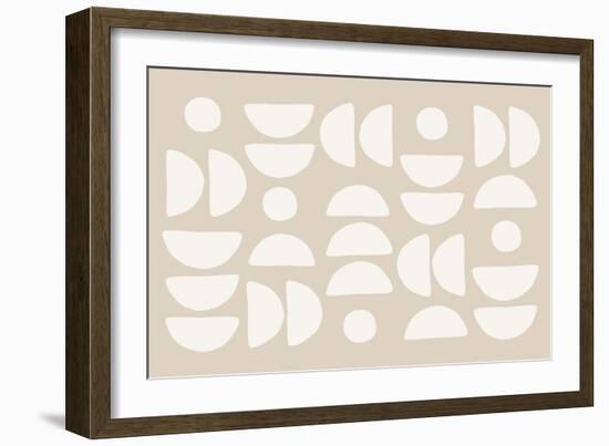 White Half Circles Art-Elena Ristova-Framed Giclee Print