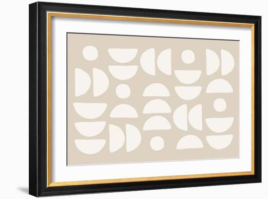 White Half Circles Art-Elena Ristova-Framed Giclee Print