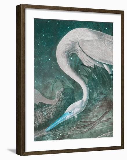 White Heron - Space-Eccentric Accents-Framed Giclee Print