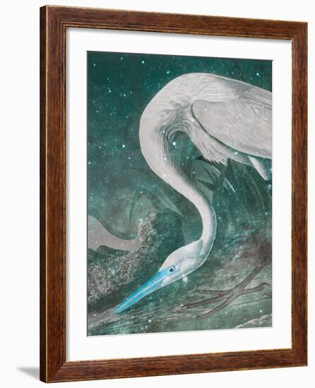 White Heron - Space-Eccentric Accents-Framed Giclee Print