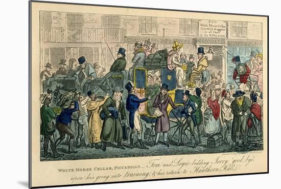 White Horse Cellar, Piccadilly, 1821-Isaac Robert Cruikshank-Mounted Giclee Print