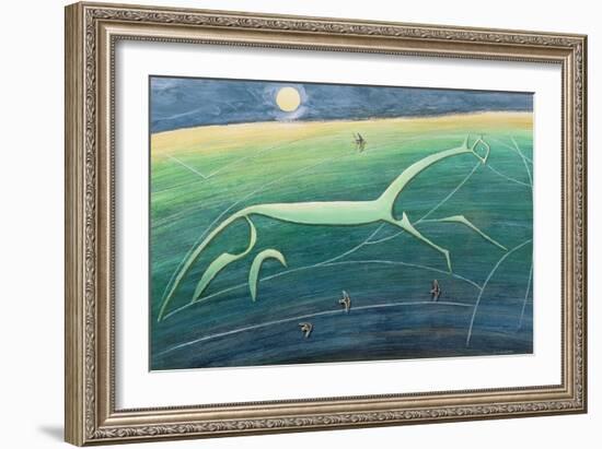 White Horse Hill, Uffington, 1992-Evangeline Dickson-Framed Giclee Print