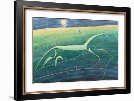 White Horse Hill, Uffington, 1992-Evangeline Dickson-Framed Giclee Print