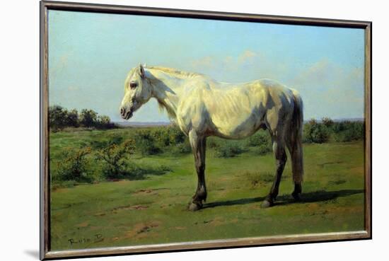 White Horse in a Pre. Painting by Rosa Bonheur (1822-1899), 19Th Century. Oil on Canvas. Dim: 0.34-Rosa Bonheur-Mounted Giclee Print