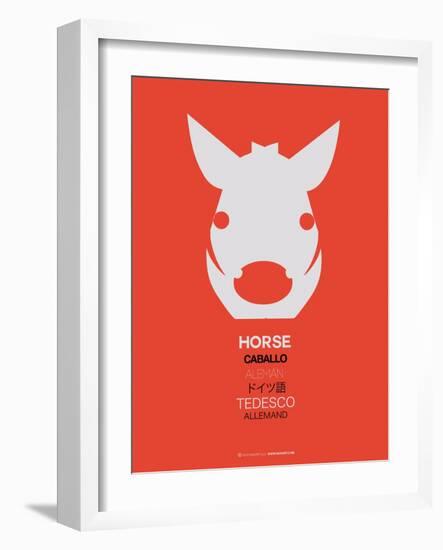 White Horse Multilingual Poster-NaxArt-Framed Art Print