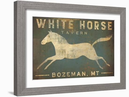 White Horse Running-Ryan Fowler-Framed Art Print