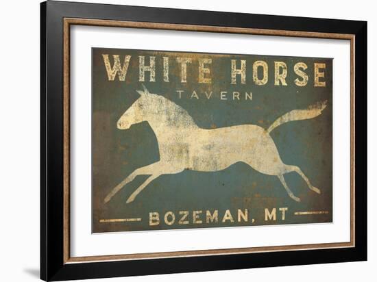 White Horse Running-Ryan Fowler-Framed Art Print