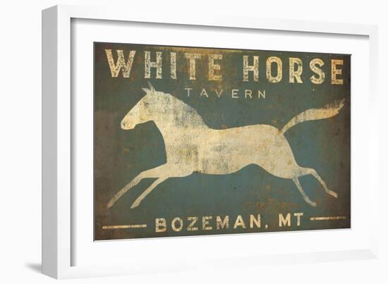 White Horse Running-Ryan Fowler-Framed Art Print