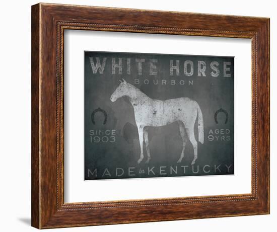 White Horse with Words-Ryan Fowler-Framed Art Print