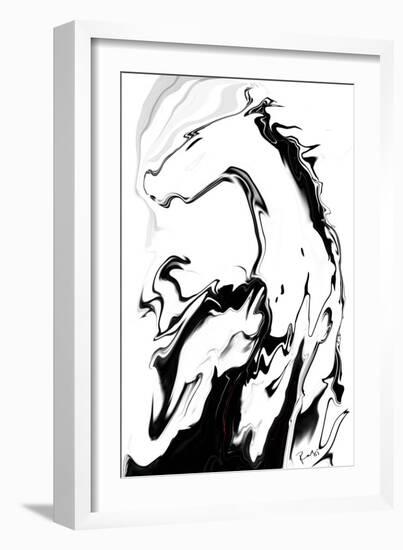 White Horse-Rabi Khan-Framed Art Print