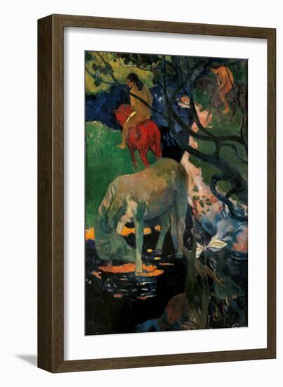 White Horse-Paul Gauguin-Framed Art Print