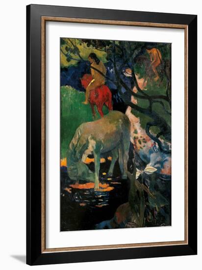 White Horse-Paul Gauguin-Framed Art Print