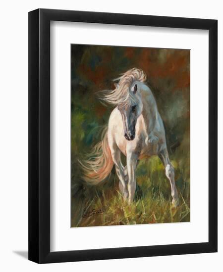 WHITE HORSE-David Stribbling-Framed Art Print