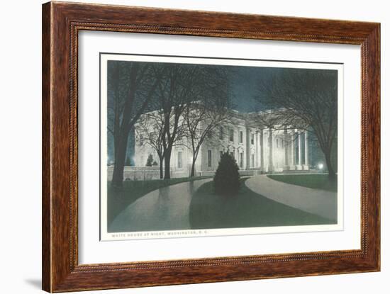 White House at Night, Washington, DC-null-Framed Art Print