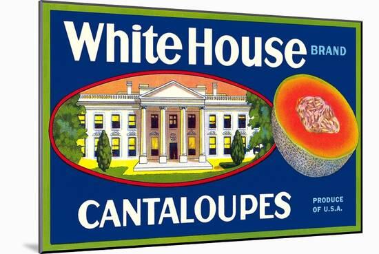 White House Cantaloupe Label-null-Mounted Art Print