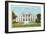 White House with Fountain-null-Framed Art Print