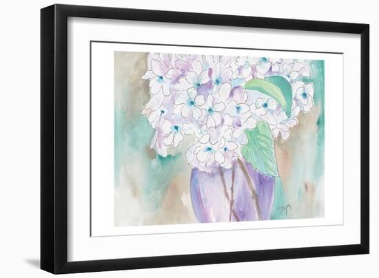 White Hydrangea-Beverly Dyer-Framed Art Print